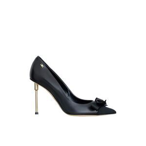 ELISABETTA FRANCHI Women's Pointed-Toe Bow Pumps with Metallic Heel Women BLACK